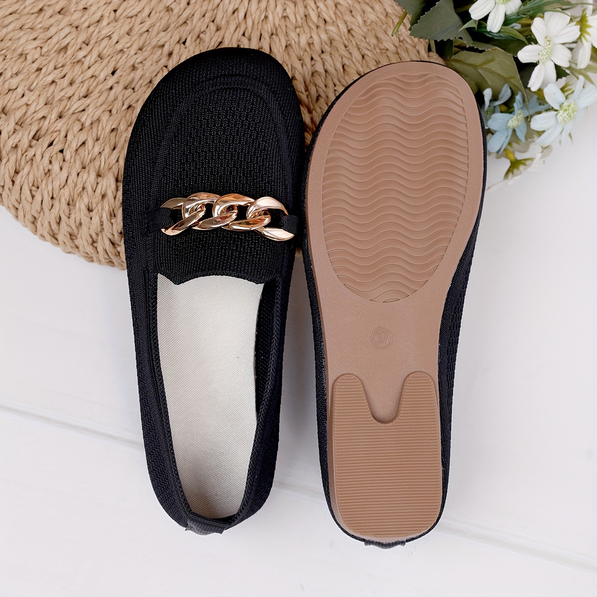 size womens flats breathable comfortable slip on shoes with sparkle detail round toe     for autumn spring details 8