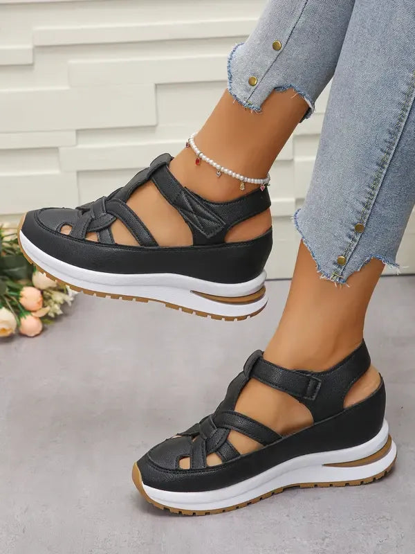 Women's Velcro Strap Wedge Comfort Sandals