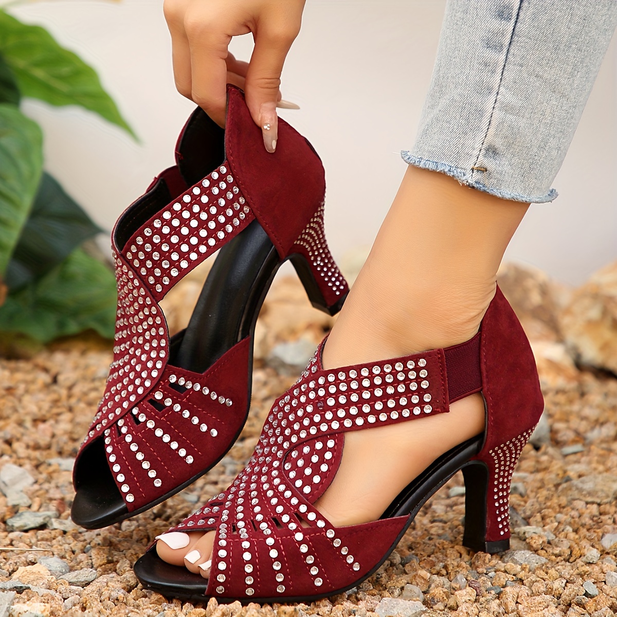 womens   fashion sandals casual open toe ankle strap with   detail   heel cone zipper closure tpr   made materials strappy sandals details 10