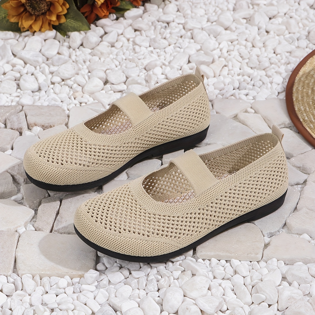womens casual sport walking commuter   lightweight breathable mesh knit shoes details 2