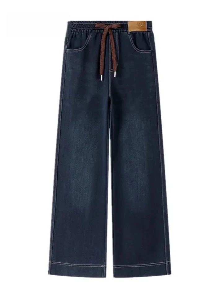 Women's Stretch Cotton Everyday Trousers with Elastic Waistband